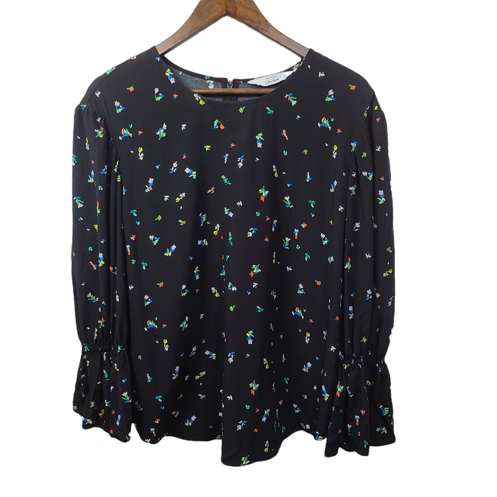 & Other Stories Abstract Floral Belle Sleeve Blouse 8